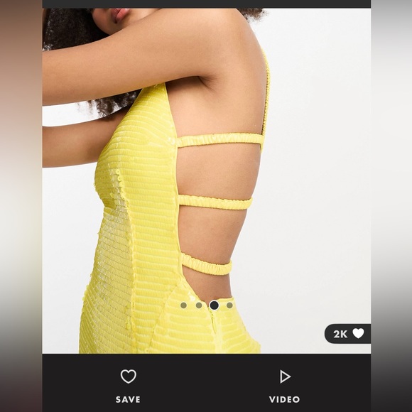 ASOS DESIGN embellished racer neck midaxi dress in allover sequin in yellow - Picture 5 of 6